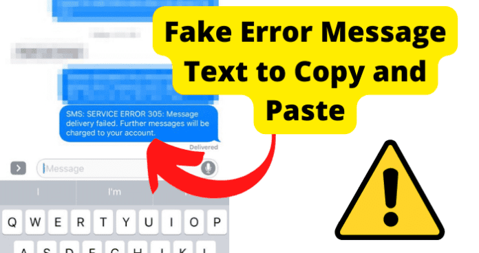 fake error messages text